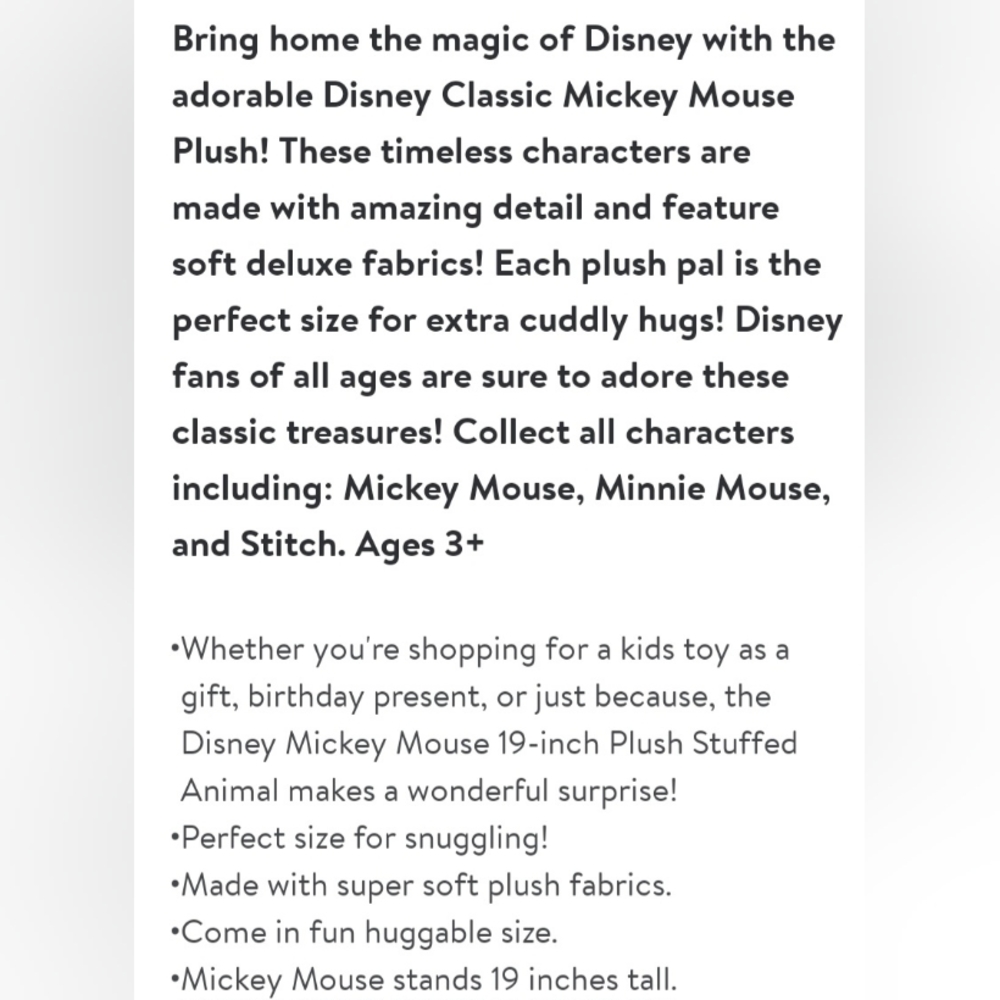 Mickey plush - Picture 5 of 5